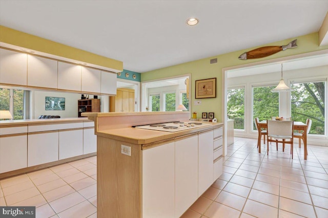 3 White Horse Ln, Spring City, PA 19475 - kitchen with light tile patterned floors, light countertops, white cabinets, and recessed lighting