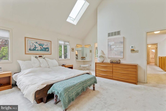 3 White Horse Ln, Spring City, PA 19475 - carpeted bedroom featuring high vaulted ceiling and a skylight