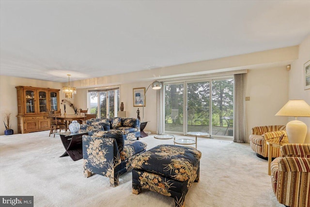 3 White Horse Ln, Spring City, PA 19475 - living area with carpet and a chandelier