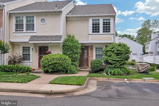 3331 Lakeside View Dr Unit 6-8, Falls Church, VA 22041 - townhome / multi-family property with brick siding, uncovered parking, and roof with shingles