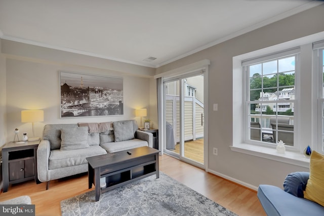 3331 Lakeside View Dr Unit 6-8, Falls Church, VA 22041 - living area featuring ornamental molding, wood finished floors, and baseboards