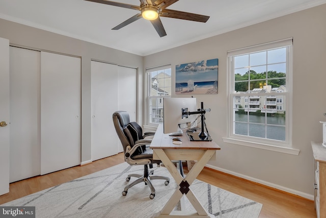 3331 Lakeside View Dr Unit 6-8, Falls Church, VA 22041 - office space featuring wood finished floors, crown molding, ceiling fan, and baseboards