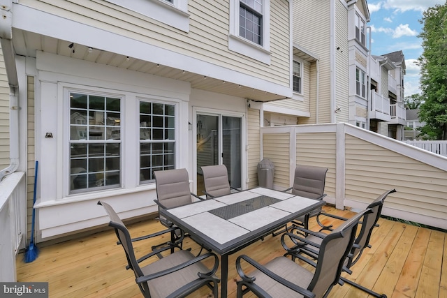 3331 Lakeside View Dr Unit 6-8, Falls Church, VA 22041 - wooden terrace with outdoor dining area