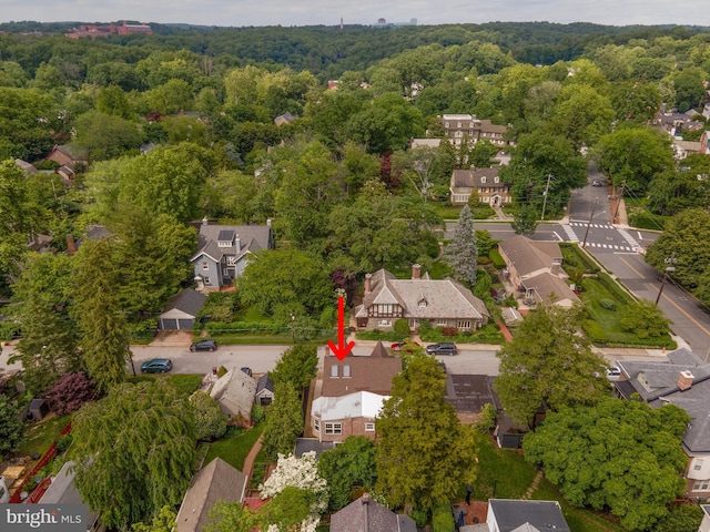 2304 W 19th St, Wilmington, DE 19806 - aerial view of property's location with nearby suburban area and a heavily wooded area