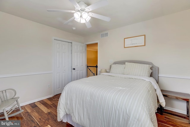 229 Lakshman Trl, Dover, DE 19904 - bedroom featuring wood finished floors, baseboards, a closet, and ceiling fan