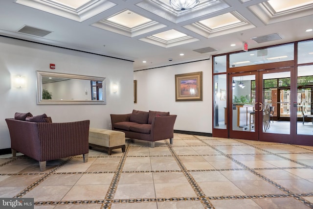 1201 N Garfield St Unit 604, Arlington, VA 22201 - common area featuring coffered ceiling and recessed lighting