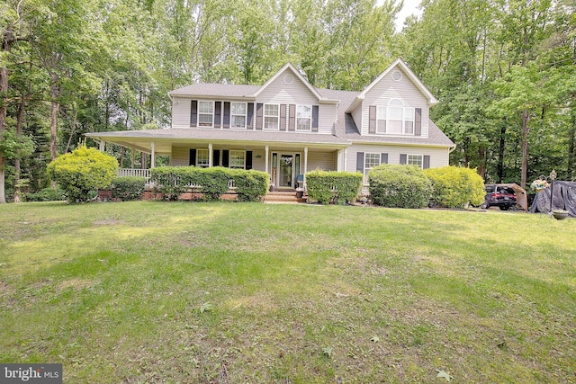 600 Small Reward Rd, Huntingtown, MD 20639 - view of front of property with a front yard and a porch