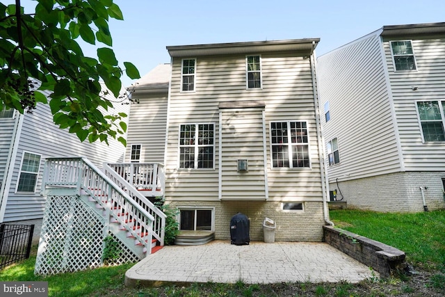 3441 Eagle Ridge Dr, Woodbridge, VA 22191 - rear view of property with a patio, stairway, and a deck