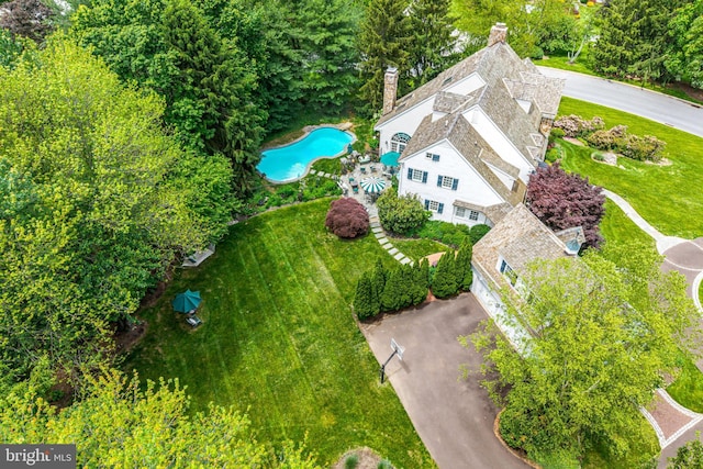 1298 Farm Ln, Berwyn, PA 19312 - view of subject property with a pool and a tree filled landscape