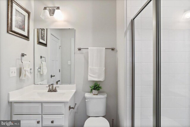 5829 Barts Way, Frederick, MD 21704 - bathroom with toilet, vanity, and a stall shower