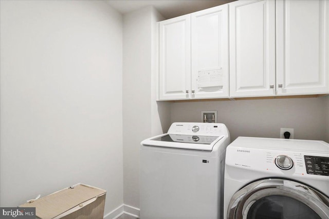 5829 Barts Way, Frederick, MD 21704 - laundry room featuring washer and dryer, cabinet space, and baseboards