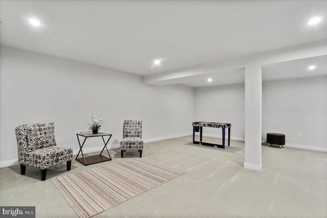 5829 Barts Way, Frederick, MD 21704 - living area with carpet, recessed lighting, and baseboards
