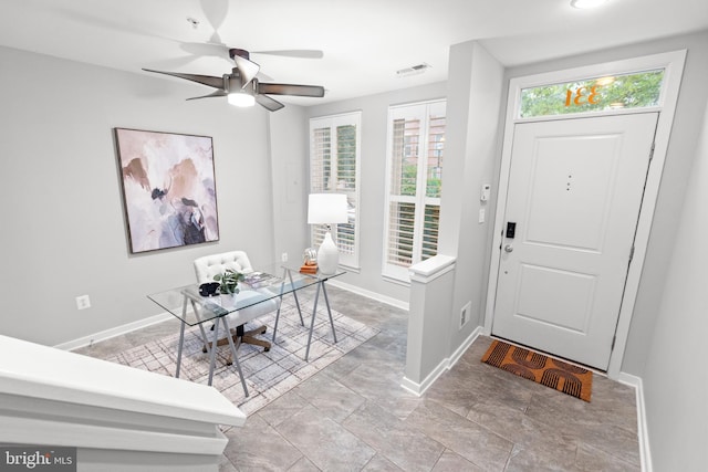331 K St SE, Washington, DC 20003 - entrance foyer with baseboards and ceiling fan