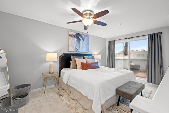 331 K St SE, Washington, DC 20003 - bedroom featuring access to outside, carpet flooring, baseboards, and a ceiling fan