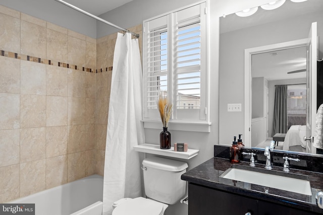 331 K St SE, Washington, DC 20003 - full bathroom with vanity, shower / tub combo, toilet, and ensuite bath
