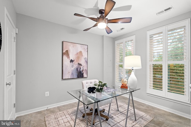 331 K St SE, Washington, DC 20003 - office featuring ceiling fan and baseboards