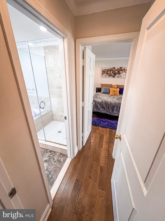 930 Chesaco Ave, Baltimore, MD 21237 - hall featuring hardwood / wood-style floors and ornamental molding