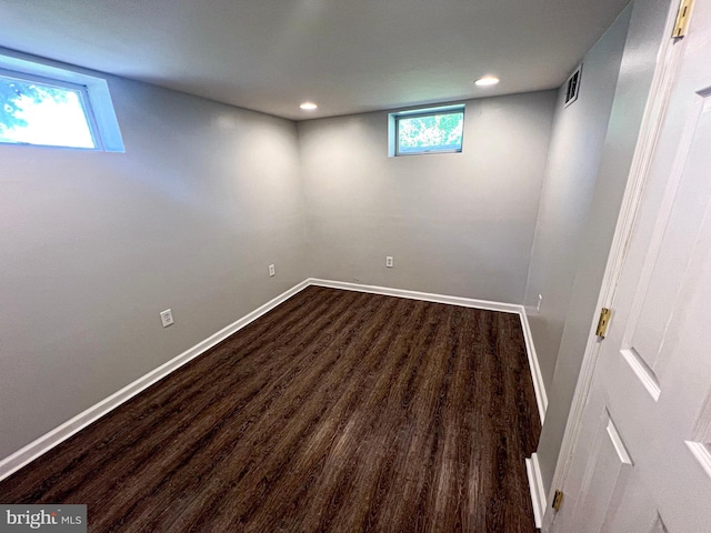 930 Chesaco Ave, Baltimore, MD 21237 - below grade area with dark wood-style flooring, baseboards, and recessed lighting