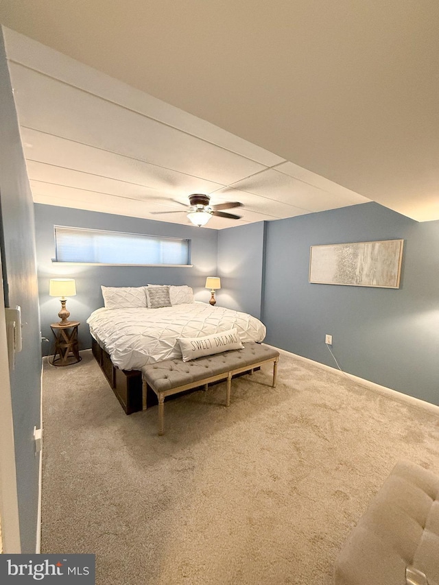 128 Roberts Ln Unit 100, Alexandria, VA 22314 - bedroom featuring carpet flooring, a ceiling fan, and baseboards