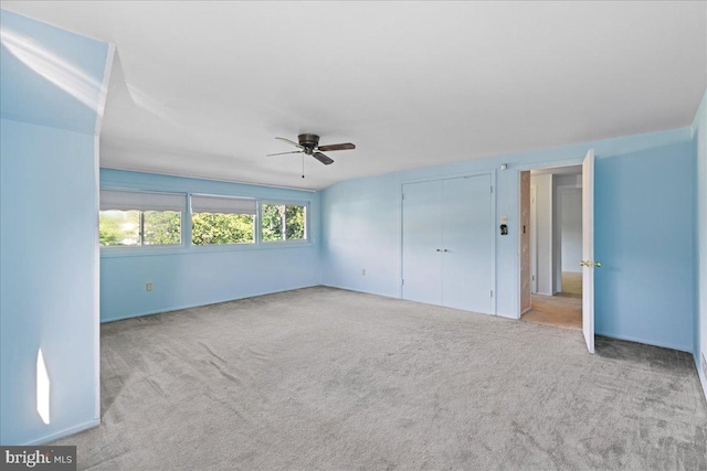 43 Windsor Ln, Willingboro, NJ 08046 - unfurnished bedroom with carpet floors, a closet, baseboards, and a ceiling fan