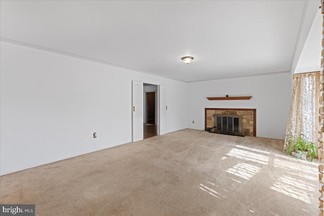 43 Windsor Ln, Willingboro, NJ 08046 - unfurnished living room with carpet flooring and a fireplace