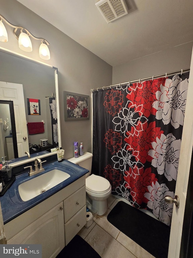 300 N Orchard Rd, Vineland, NJ 08360 - full bathroom with toilet, vanity, tile patterned floors, and curtained shower