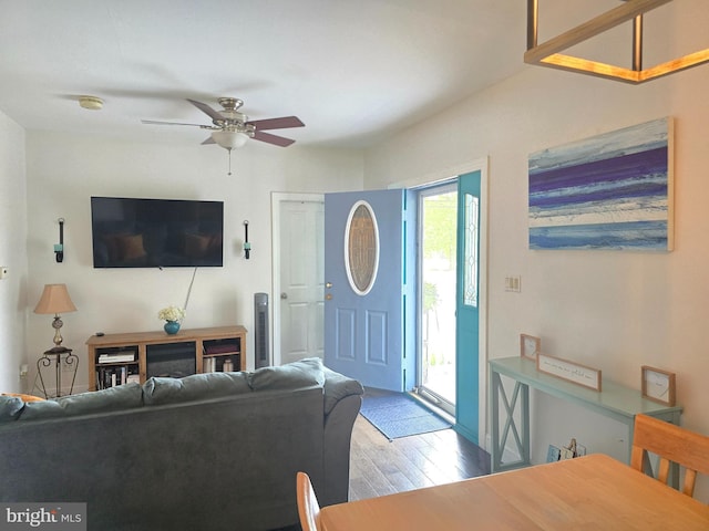 300 N Orchard Rd, Vineland, NJ 08360 - living room with ceiling fan, wood finished floors, and baseboards