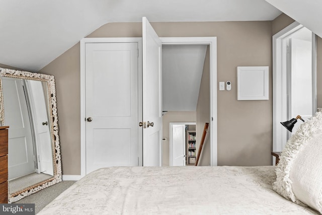 808 Scotia Rd, Philadelphia, PA 19128 - carpeted bedroom featuring lofted ceiling and baseboards