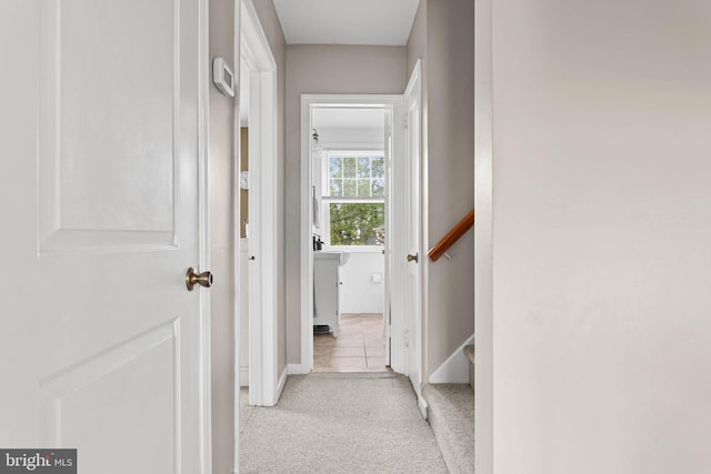 808 Scotia Rd, Philadelphia, PA 19128 - hallway featuring baseboards and light colored carpet