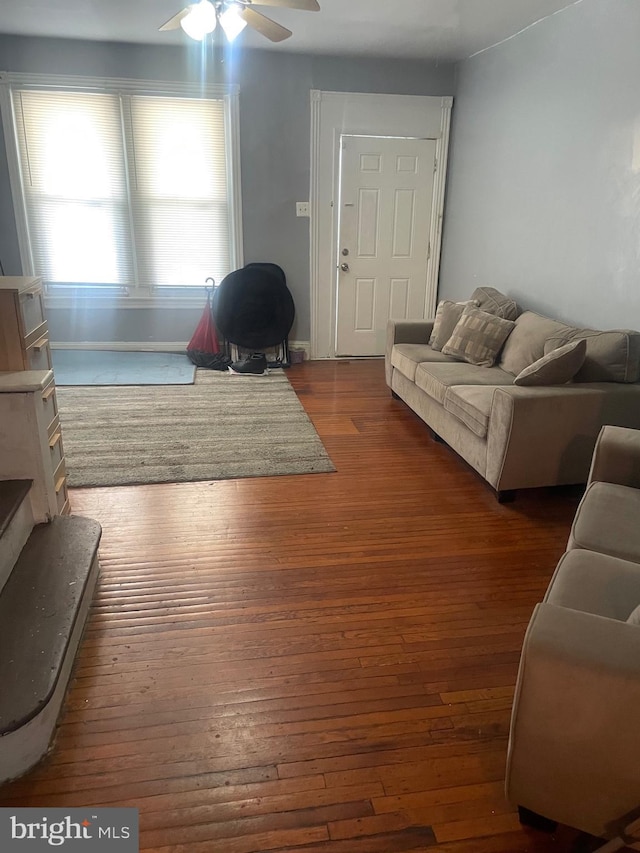 1453 N 60th, Philadelphia, PA 19151 - living room with ceiling fan and wood-type flooring
