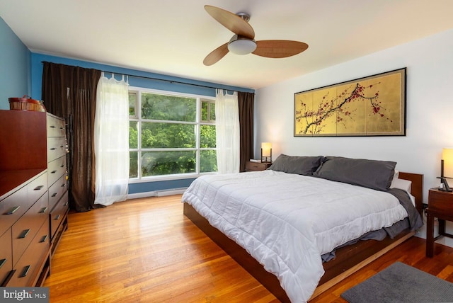 1030 Rock Creek Dr, Wyncote, PA 19095 - bedroom featuring light wood-style flooring and a ceiling fan