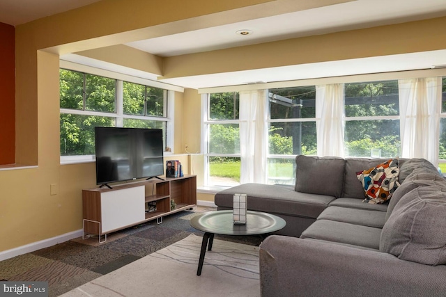 1030 Rock Creek Dr, Wyncote, PA 19095 - living room featuring baseboards and carpet floors