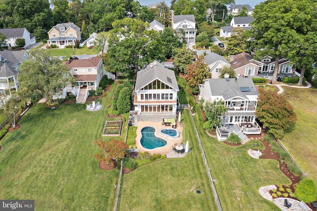 22 E Lake Dr, Annapolis, MD 21403 - aerial perspective of suburban area with a pool area