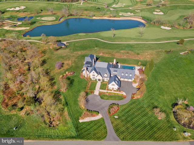 22701 Creighton Farms Dr, Leesburg, VA 20175 - drone / aerial view of a large body of water and a golf club