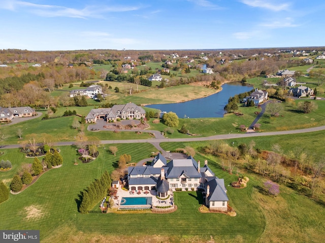 22701 Creighton Farms Dr, Leesburg, VA 20175 - aerial overview of property's location with a nearby body of water and a pool area