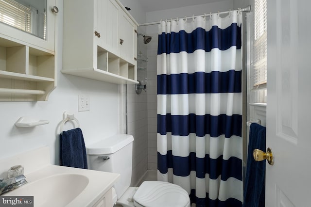 100 Weldon Way, Pennington, NJ 08534 - full bathroom with toilet, vanity, and a shower with shower curtain
