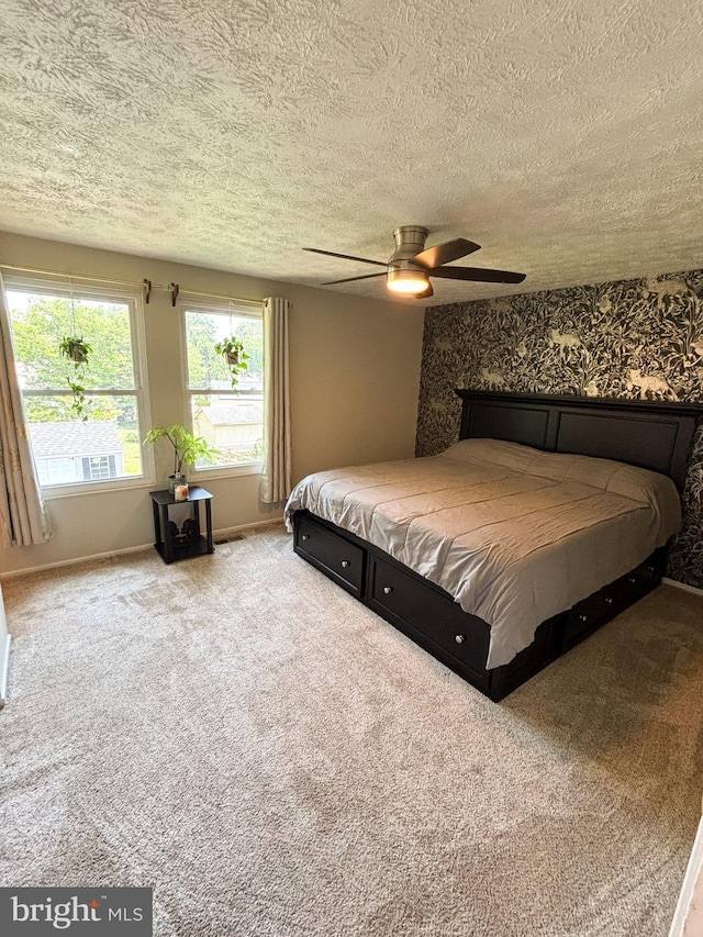 8017 Cipher Row, Jessup, MD 20794 - bedroom with carpet floors, a textured ceiling, and ceiling fan