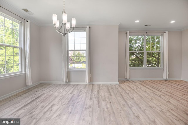 43415 Madison Renee Ter Unit 120, Ashburn, VA 20147 - spare room with a chandelier, crown molding, wood finished floors, healthy amount of natural light, and baseboards