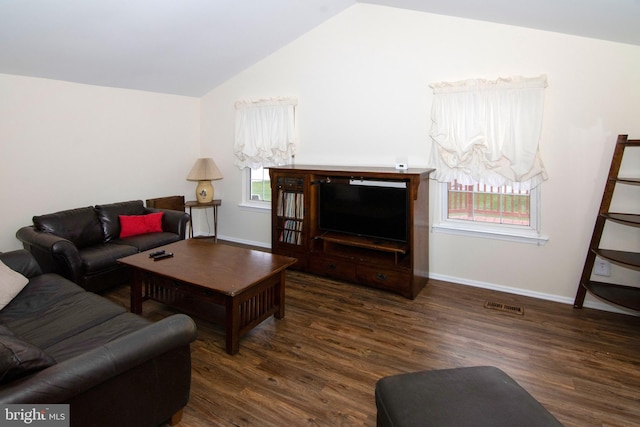 36 Covington Dr, Sicklerville, NJ 08081 - living area with wood finished floors, lofted ceiling, and baseboards