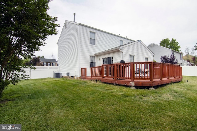 36 Covington Dr, Sicklerville, NJ 08081 - back of house with central air condition unit, a wooden deck, and crawl space