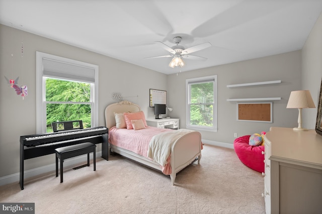 704 Turnbridge Rd, Wayne, PA 19087 - bedroom featuring light carpet, baseboards, and ceiling fan