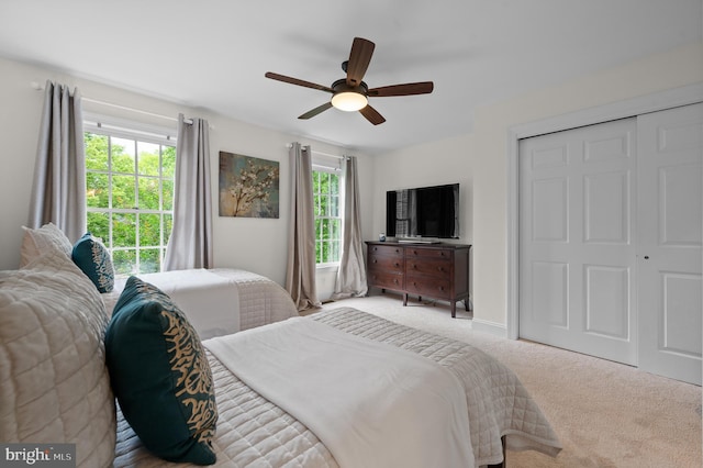704 Turnbridge Rd, Wayne, PA 19087 - carpeted bedroom featuring a closet and a ceiling fan