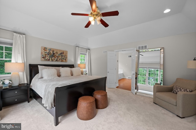 704 Turnbridge Rd, Wayne, PA 19087 - bedroom featuring carpet flooring, ceiling fan, and lofted ceiling