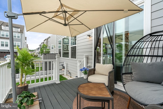 18010 Woods Overlook Dr, Dumfries, VA 22026 - wooden deck featuring a residential view