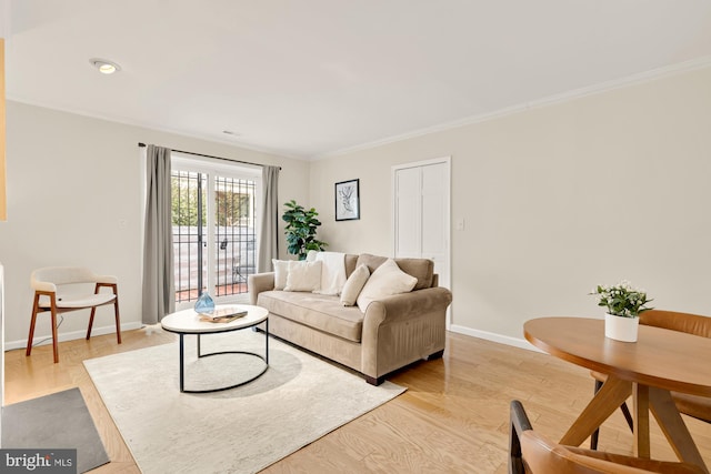1801 Park Rd NW Unit 2, Washington, DC 20010 - living room with ornamental molding, light wood-type flooring, and baseboards