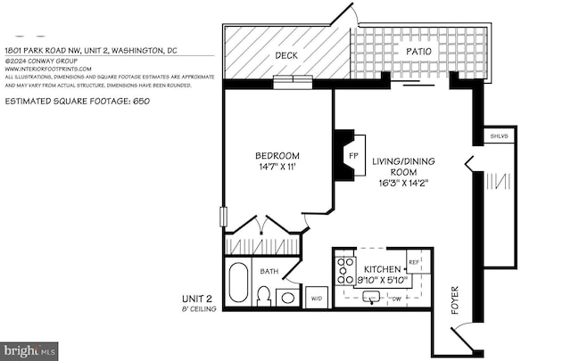 1801 Park Rd NW Unit 2, Washington, DC 20010 - floor plan / room layout