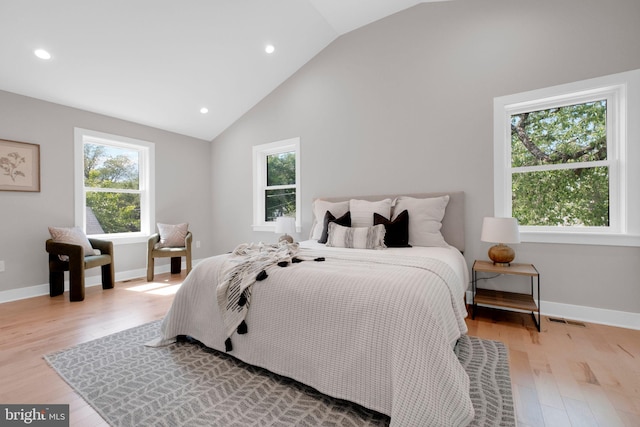 1427 Jackson St NE, Washington, DC 20017 - bedroom featuring light wood-style floors, recessed lighting, baseboards, and high vaulted ceiling