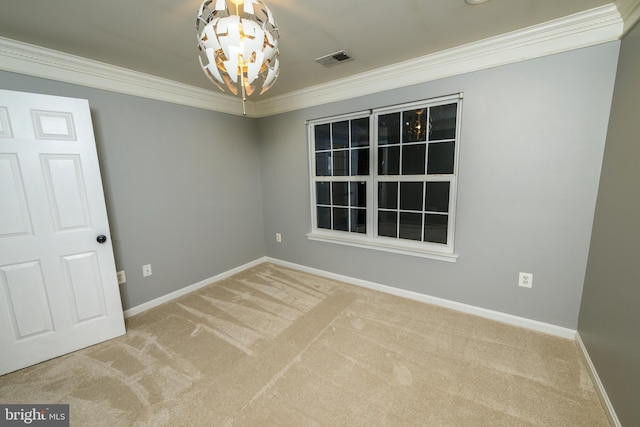 22 Thaxton Ct, Stafford, VA 22556 - unfurnished room with a chandelier, carpet, crown molding, and baseboards