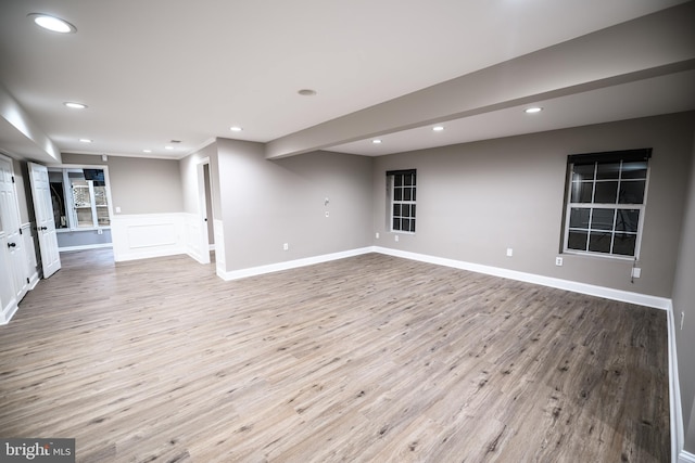 22 Thaxton Ct, Stafford, VA 22556 - unfurnished room featuring wood finished floors, recessed lighting, wainscoting, and baseboards