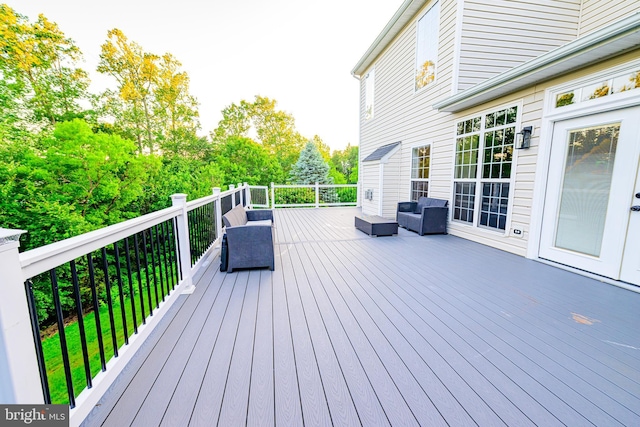 22 Thaxton Ct, Stafford, VA 22556 - wooden terrace with outdoor lounge area and view of scattered trees